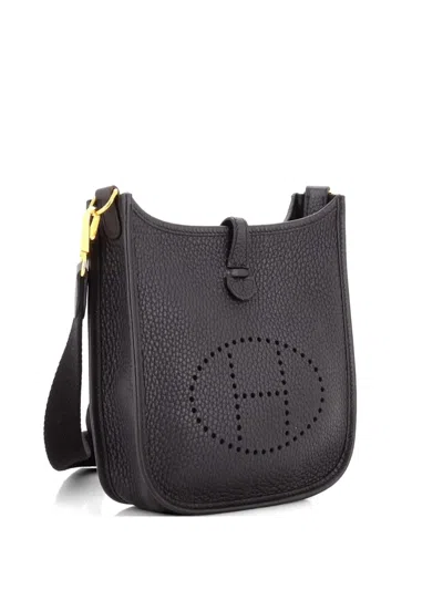Pre-owned Hermes Evelyne Bag Gen Iii Clemence Tpm Crossbody Bag In Black