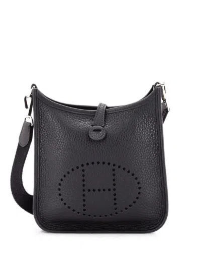 Pre-owned Hermes Evelyne Bag Gen Iii Clemence Tpm Crossbody Bag In Black