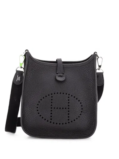 Pre-owned Hermes Evelyne Bag Gen Iii Clemence Tpm Crossbody Bag In Black