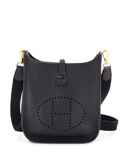 Pre-owned Hermes Evelyne Bag Gen Iii Clemence Tpm Crossbody Bag In Black