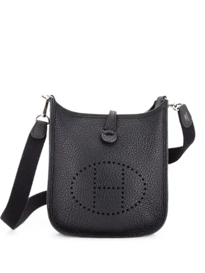 Pre-owned Hermes Evelyne Bag Gen Iii Clemence Tpm Crossbody Bag In Black