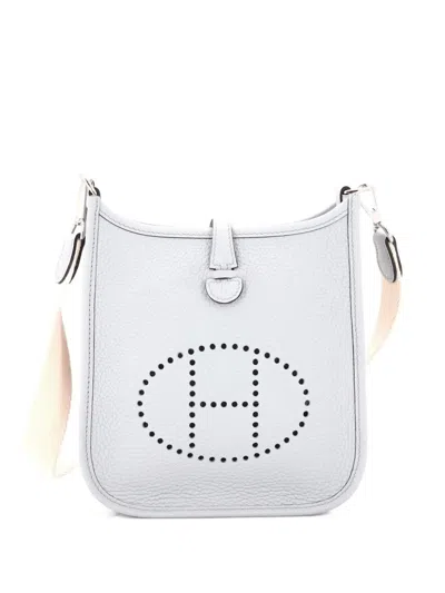 Pre-owned Hermes Evelyne Bag Gen Iii Clemence Tpm Crossbody Bag In Blue