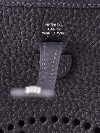 Pre-owned Hermes Evelyne Bag Gen Iii Clemence Tpm Crossbody Bag In Blue