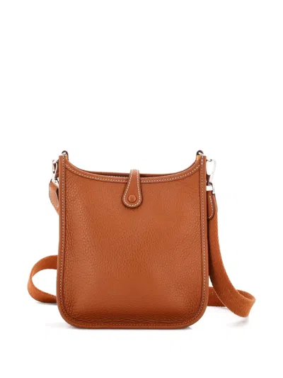 Pre-owned Hermes Evelyne Bag Gen Iii Clemence Tpm Crossbody Bag In Brown