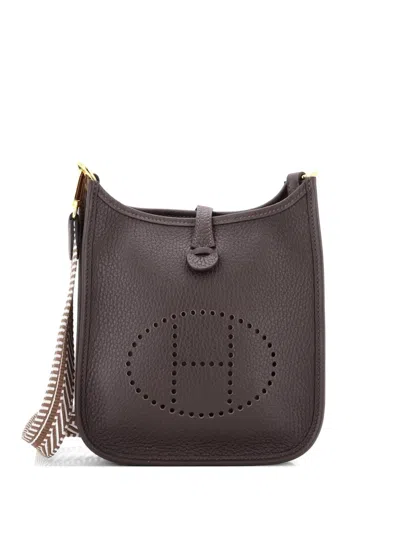 Pre-owned Hermes Evelyne Bag Gen Iii Clemence Tpm Crossbody Bag In Brown