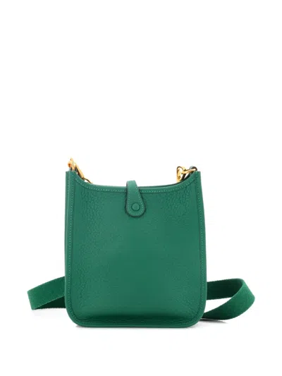 Pre-owned Hermes Evelyne Bag Gen Iii Clemence Tpm Crossbody Bag In Green