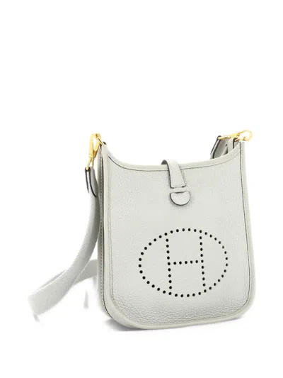 Pre-owned Hermes Evelyne Bag Gen Iii Clemence Tpm Crossbody Bag In Grey