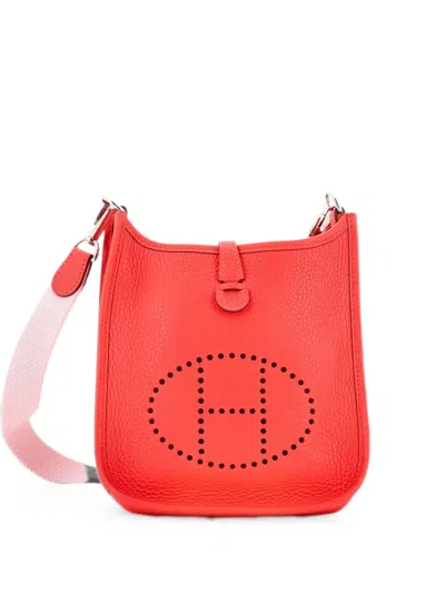 Pre-owned Hermes Evelyne Bag Gen Iii Clemence Tpm Crossbody Bag In Red