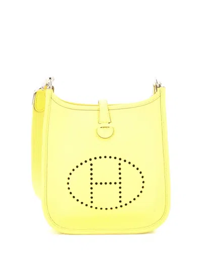 Pre-owned Hermes Evelyne Bag Gen Iii Clemence Tpm Crossbody Bag In Yellow