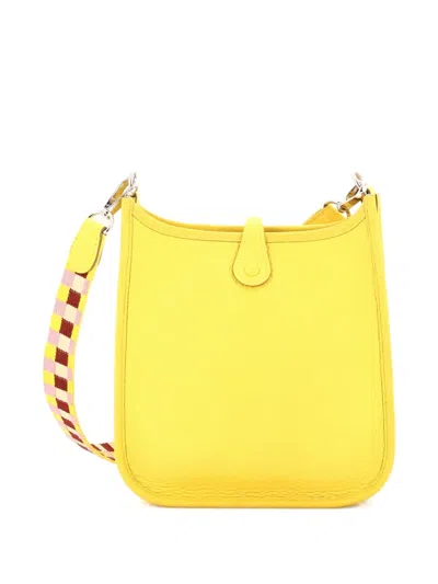 Pre-owned Hermes Evelyne Bag Gen Iii Clemence Tpm Crossbody Bag In Yellow