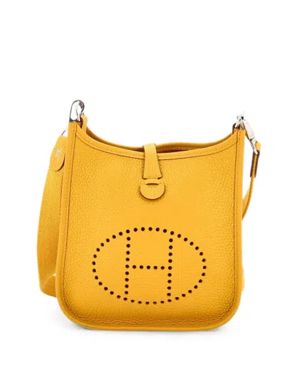 Pre-owned Hermes Evelyne Bag Gen Iii Clemence Tpm Crossbody Bag In Yellow