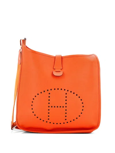 Pre-owned Hermes Evelyne Bag Gen Iii Epsom Gm Crossbody Bag In Orange