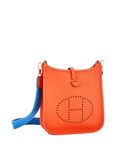 Pre-owned Hermes Evelyne Bag Gen Iii Epsom Tpm Crossbody Bag In 橘色