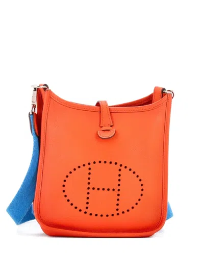 Pre-owned Hermes Evelyne Bag Gen Iii Epsom Tpm Crossbody Bag In Orange