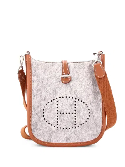 Pre-owned Hermes Evelyne Bag Gen Iii Felt Tpm Crossbody Bag In Grey