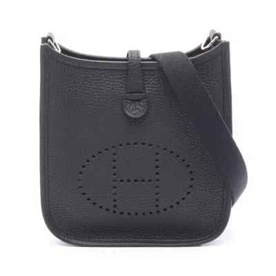 Pre-owned Hermes Evelyne Black Taurillon Clemence Leather Leather Shoulder Bag ()