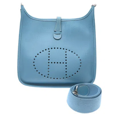 Pre-owned Hermes Evelyne Blue Epsom Leather Shoulder Bag ()