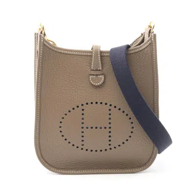 Pre-owned Hermes Evelyne Brown Taurillon Clemence Leather Shoulder Bag ()
