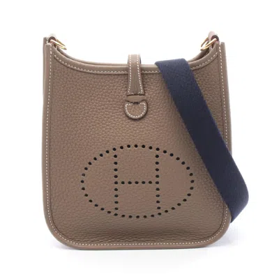 Pre-owned Hermes Evelyne Brown Taurillon Clemence Leather Shoulder Bag ()