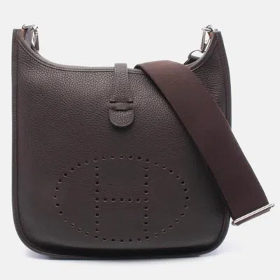 Pre-owned Hermes Evelyne Brown Taurillon Clemence Tpm