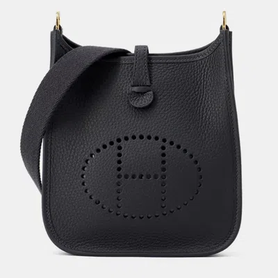 Pre-owned Hermes Evelyne Caban Taurillon Clemence Size Tpm In Black