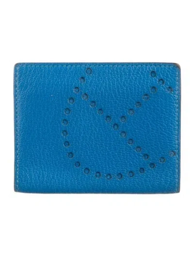Pre-owned Hermes Evelyne Compact Wallet In Blue
