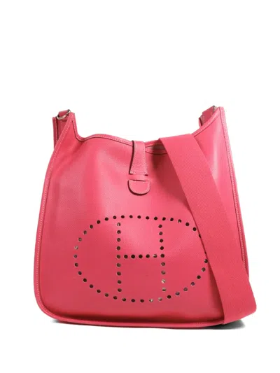 Pre-owned Hermes Evelyne Gm Leather Shoulder Bag In Pink