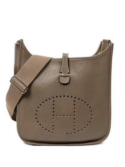 Pre-owned Hermes Evelyne Iii Leather Shoulder Bag In Brown