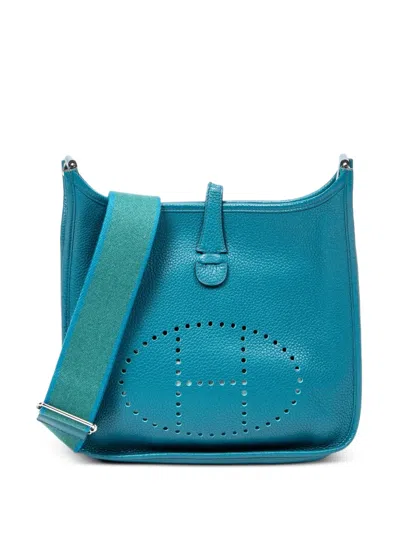Pre-owned Hermes Evelyne Iii Pm Shoulder Bag In Blue