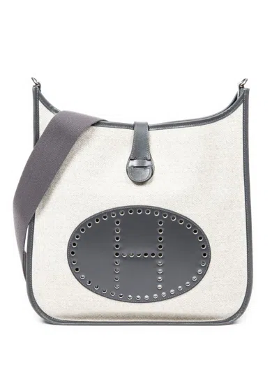 Pre-owned Hermes Evelyne Iii Shoulder Bag In Neutral