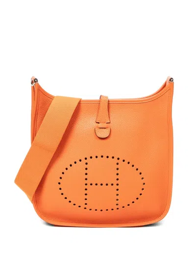 Pre-owned Hermes Evelyne Logo-detail Shoulder Bag In Orange
