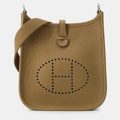 Pre-owned Hermes Evelyne Long Dune Taurillon Clemence Size Tpm In Brown