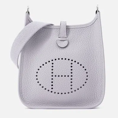 Pre-owned Hermes Evelyne Long Grey Taurillon Clemence Size Tpm In Gray