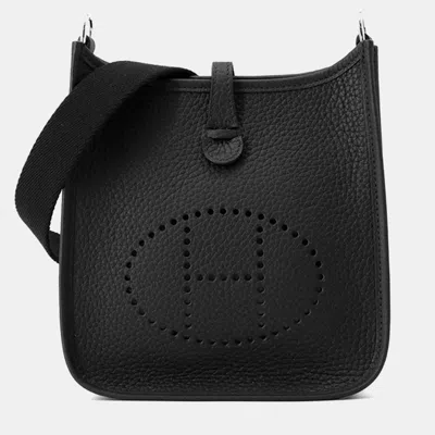 Pre-owned Hermes Evelyne Long Size Tpm Black Taurillon Clemence Bag
