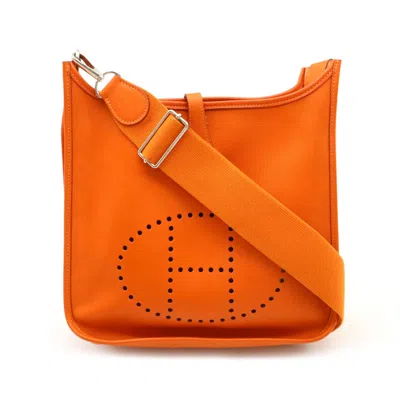 Pre-owned Hermes Evelyne Orange Epsom Leather Shoulder Bag ()
