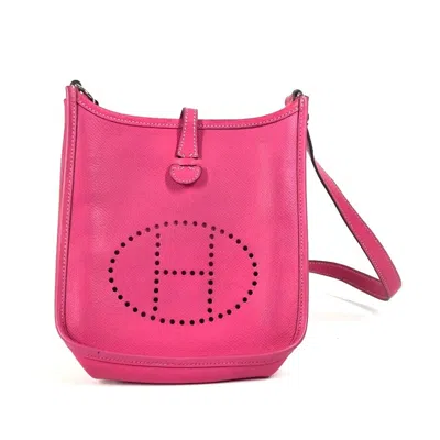 Pre-owned Hermes Evelyne Pink Leather Pochette Shoulder Bag ()