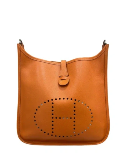 Hermes Orange Taurillon Leather Evelyne Ii Pm (authentic )