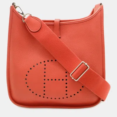 Pre-owned Hermes Evelyne Pm Pink Taurillon Clemence Shoulder Bag