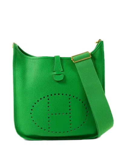 Pre-owned Hermes Evelyne Pm Shoulder Bag In Green