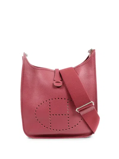 Pre-owned Hermes Evelyne Pm Shoulder Bag In Red