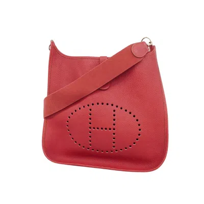 Pre-owned Hermes Hermès Evelyne Red Leather Shopper Bag ()