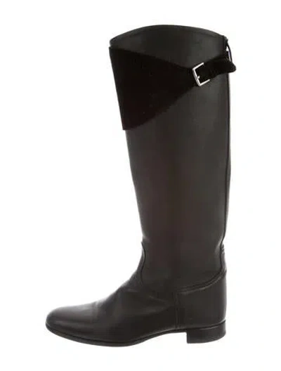 Pre-owned Hermes Evelyne Riding Boots In Black