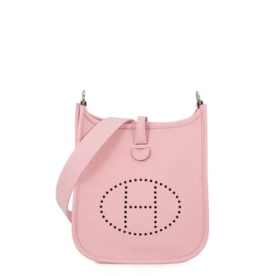 Hermes Evelyne Rose Sakura Taurillon Clemence Leather Handbag Shoulder Bag
