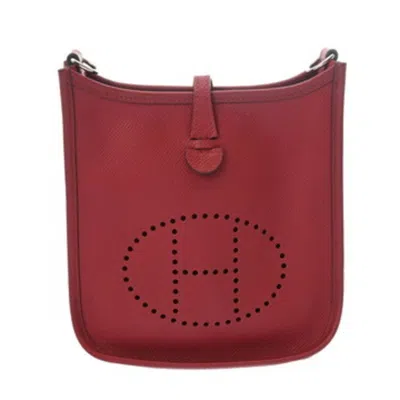 Pre-owned Hermes Evelyne Rouge Grenat Epsom Leather Shoulder Bag () In Burgundy