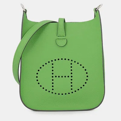 Pre-owned Hermes Evelyne Sellier Vert Yucca Epsom Size Tpm In Green
