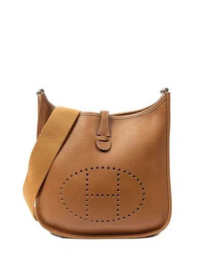Pre-owned Hermes Evelyne Shoulder Bag In Brown