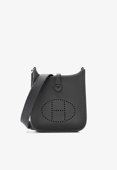 Hermes Evelyne Tpm In Ardoise Taurillon Clemence With Palladium Hardware In Gray