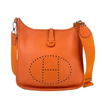 Pre-owned Hermes Evelyne Tpm Leather Shoulder Bag () In Orange