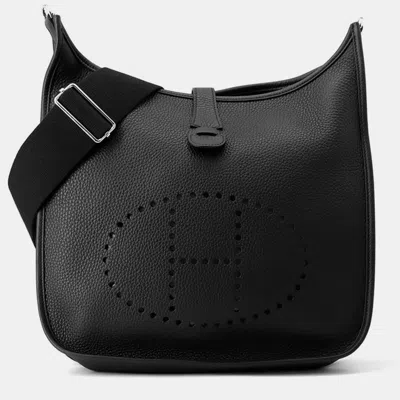 Pre-owned Hermes Evelyne3 Black Taurillon Clemence Gm Tote