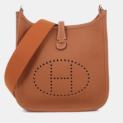 Pre-owned Hermes Evelyne3 Gold Taurillon Clemence Size 23 In Brown